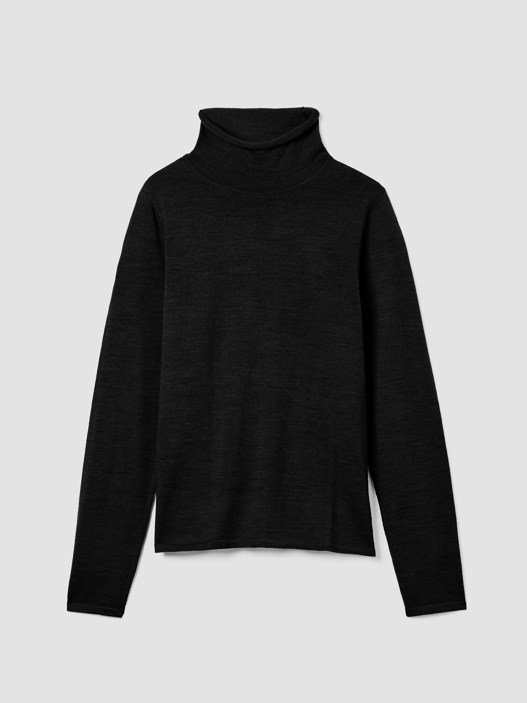 Fine Merino Turtleneck Top in Regenerative Wool