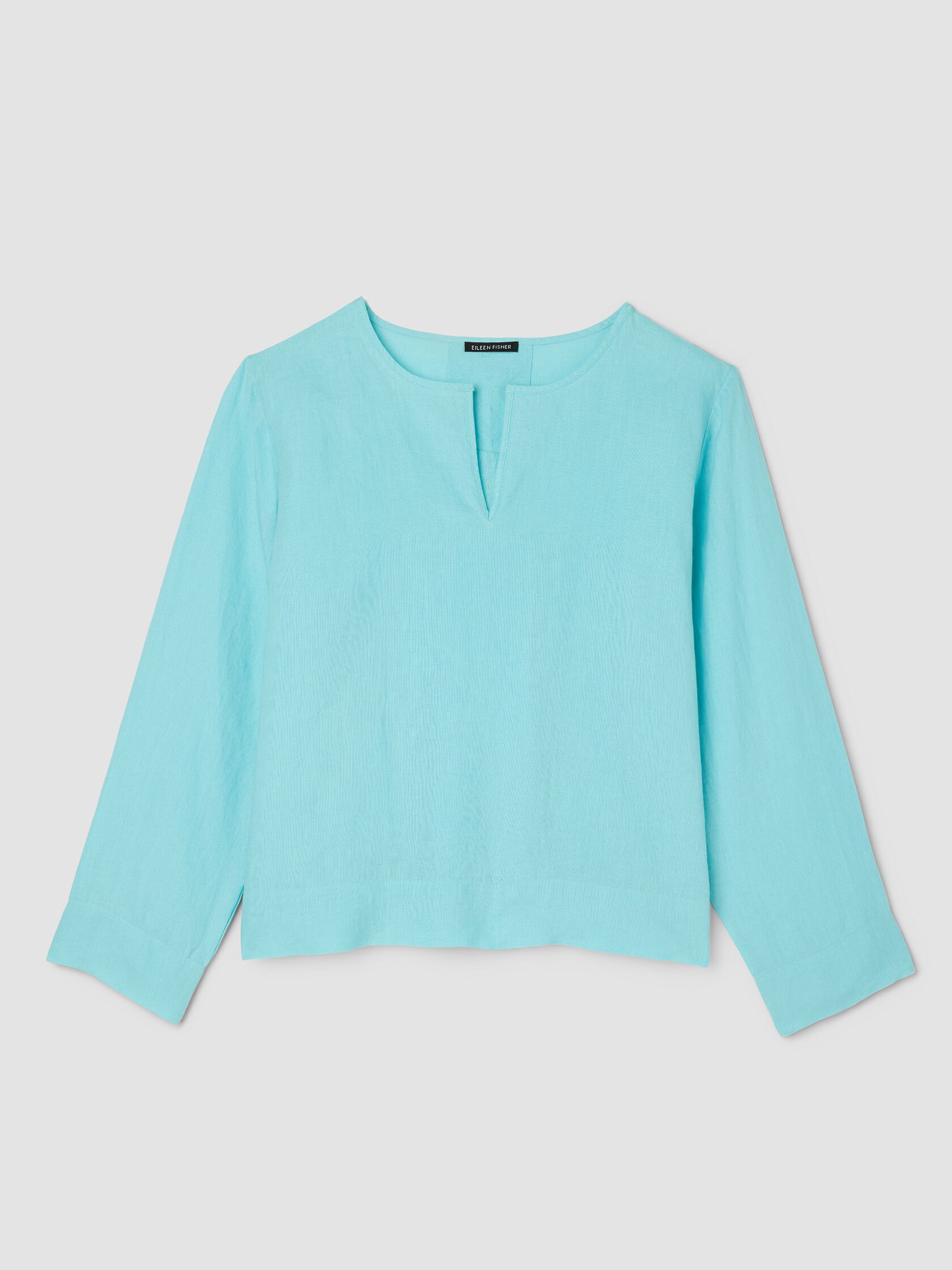 Organic Handkerchief Linen Split Neck Top