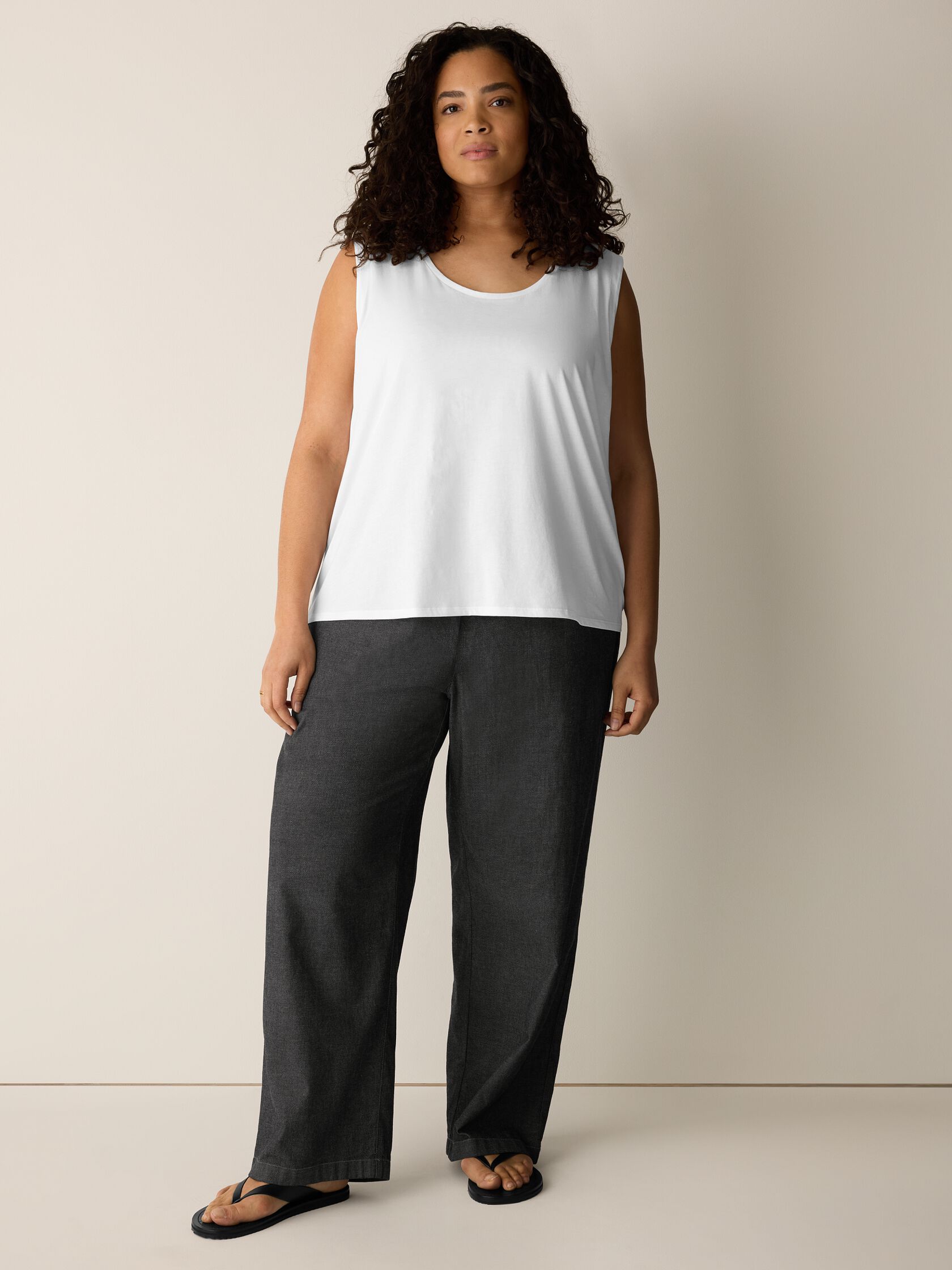 Organic Pima Cotton Jersey Scoop Neck Tank