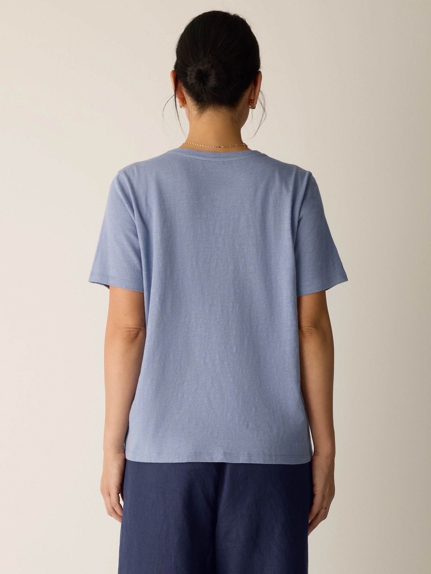 Organic Cotton Slubby Jersey V-Neck Tee