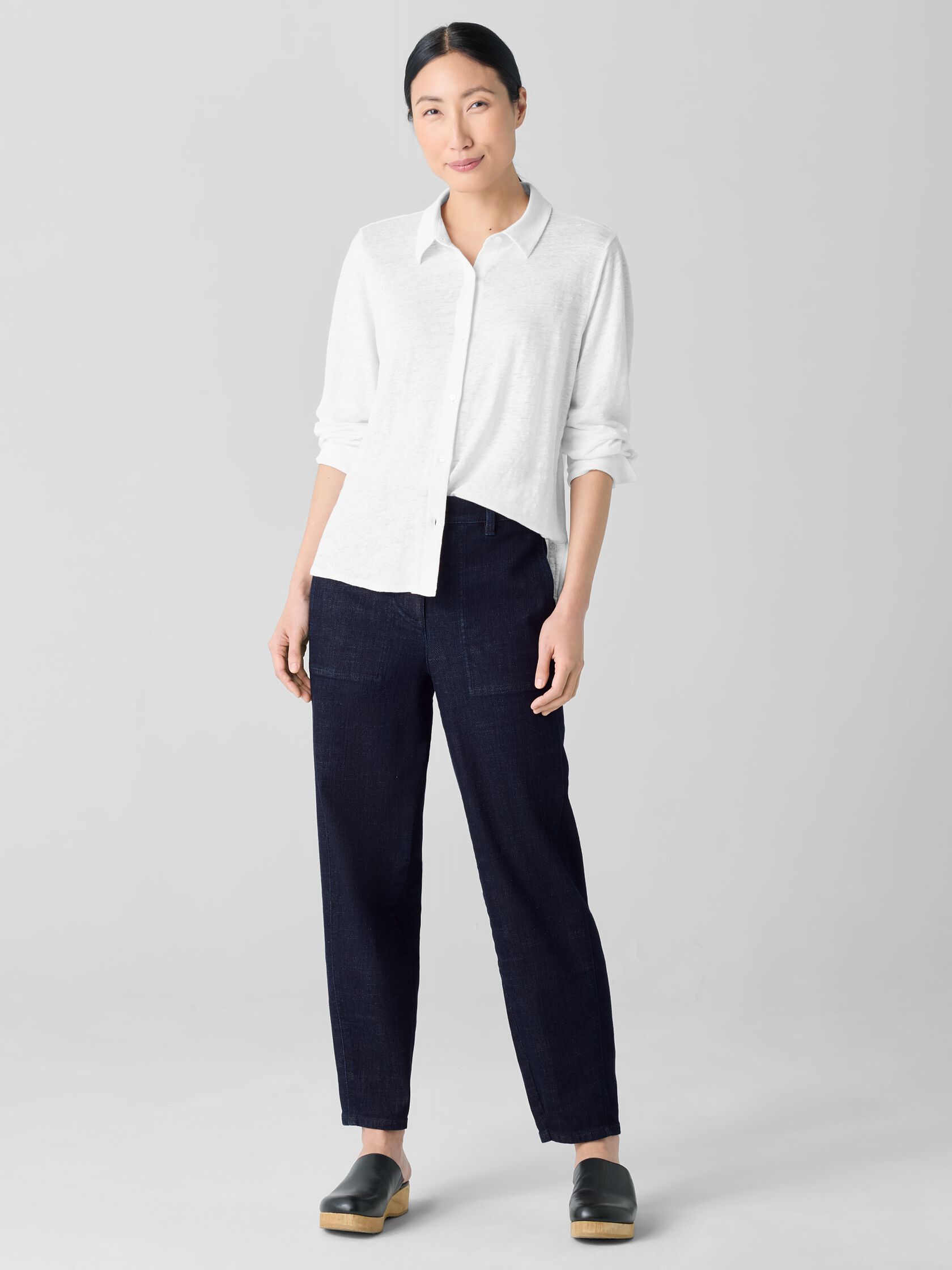 Cotton Stretch Denim Lantern Jean