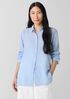 Puckered Organic Linen Stripe Classic Collar Shirt