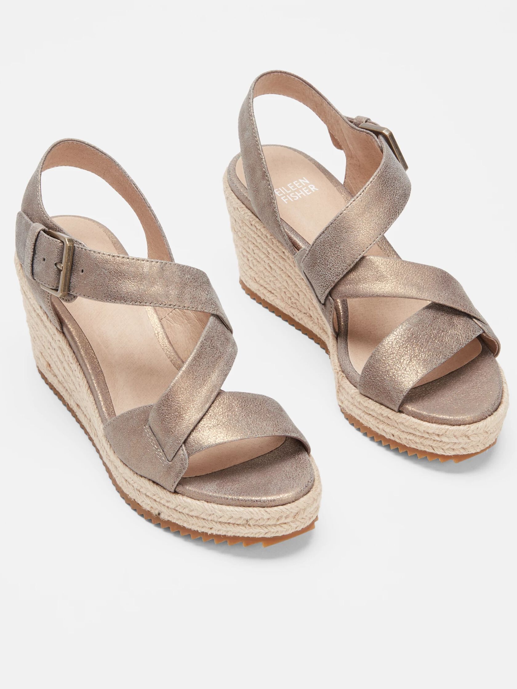Beckon Metallic Suede Espadrille Wedge