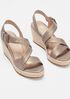 Beckon Metallic Suede Espadrille Wedge