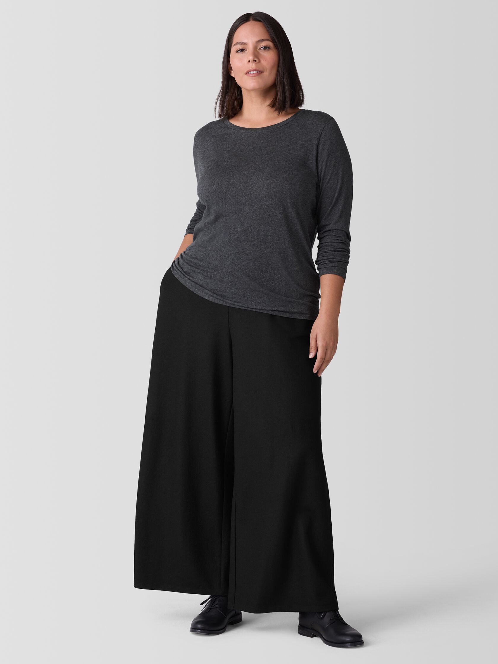 Sheer Knit Long-Sleeve Tee
