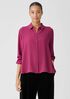 Silk Georgette Crepe Classic Collar Shirt