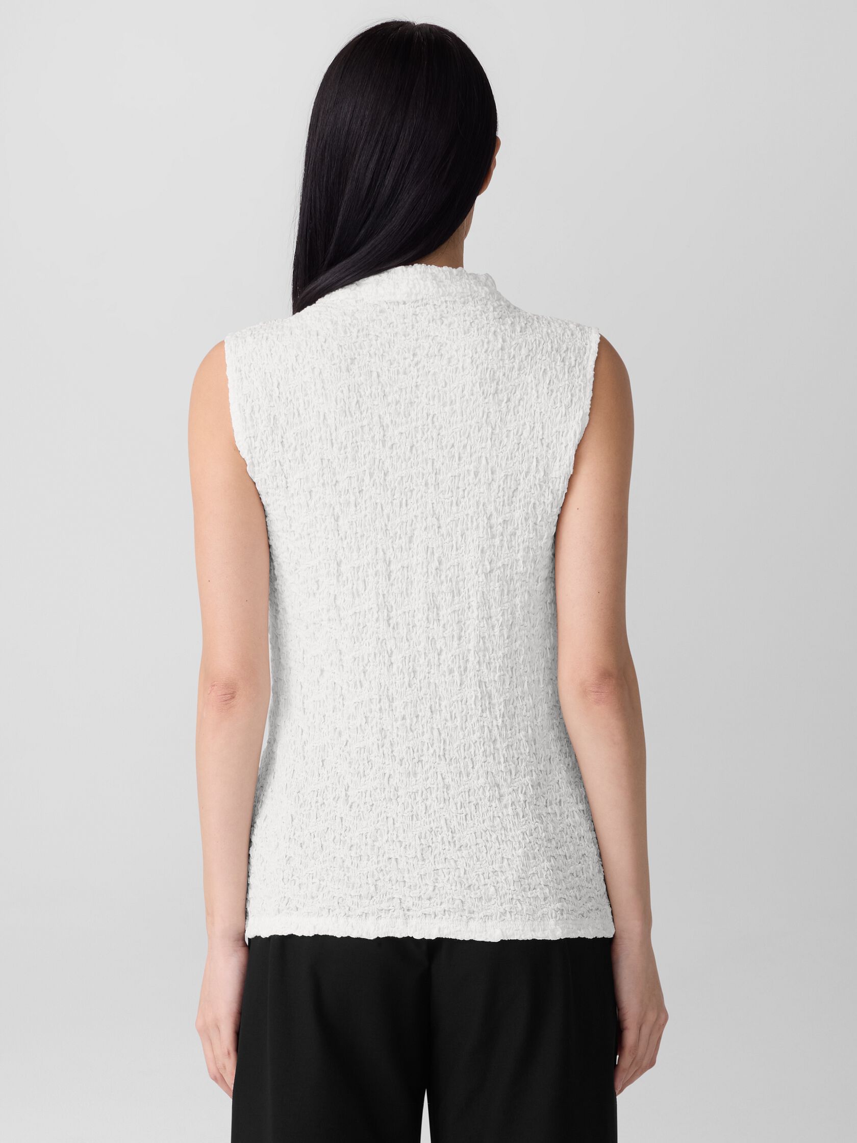 Bubble Jacquard Funnel Neck Top