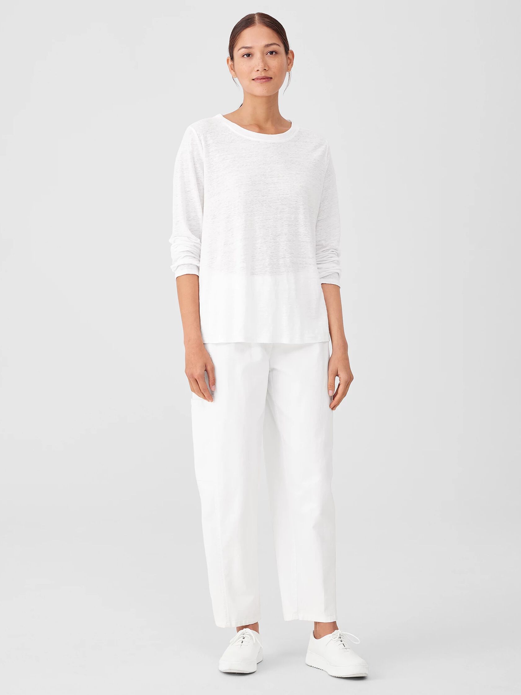 Jersey Linen FISHER Top Organic EILEEN Neck | Crew