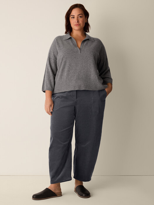 Italian Cashmere Split Neck Top