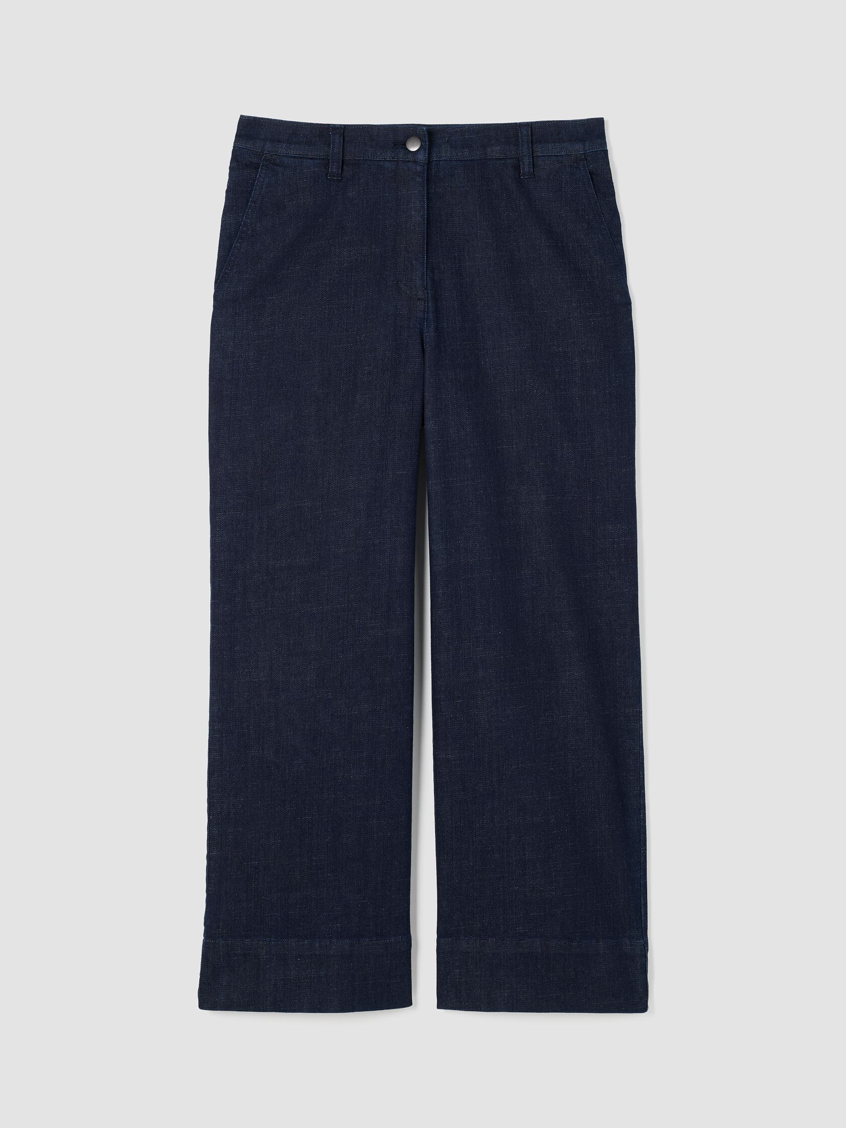 Cotton Stretch Denim Wide-Leg Jean