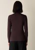 Sheer Cotton Blend Knit Turtleneck Top