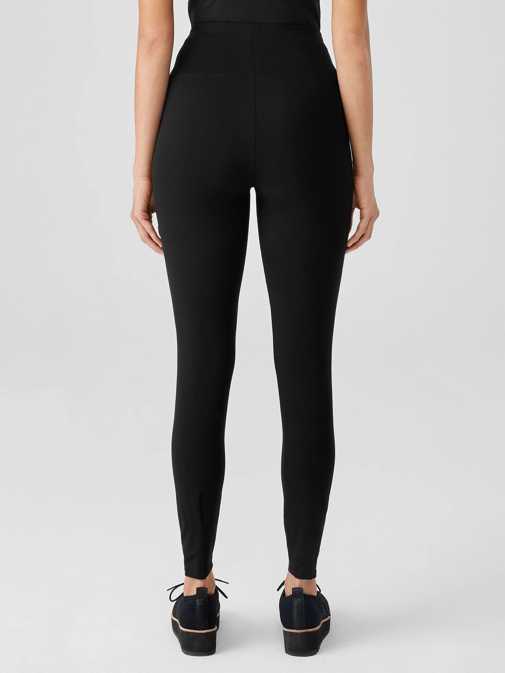 Stretch Jersey Knit High-Waisted Leggings