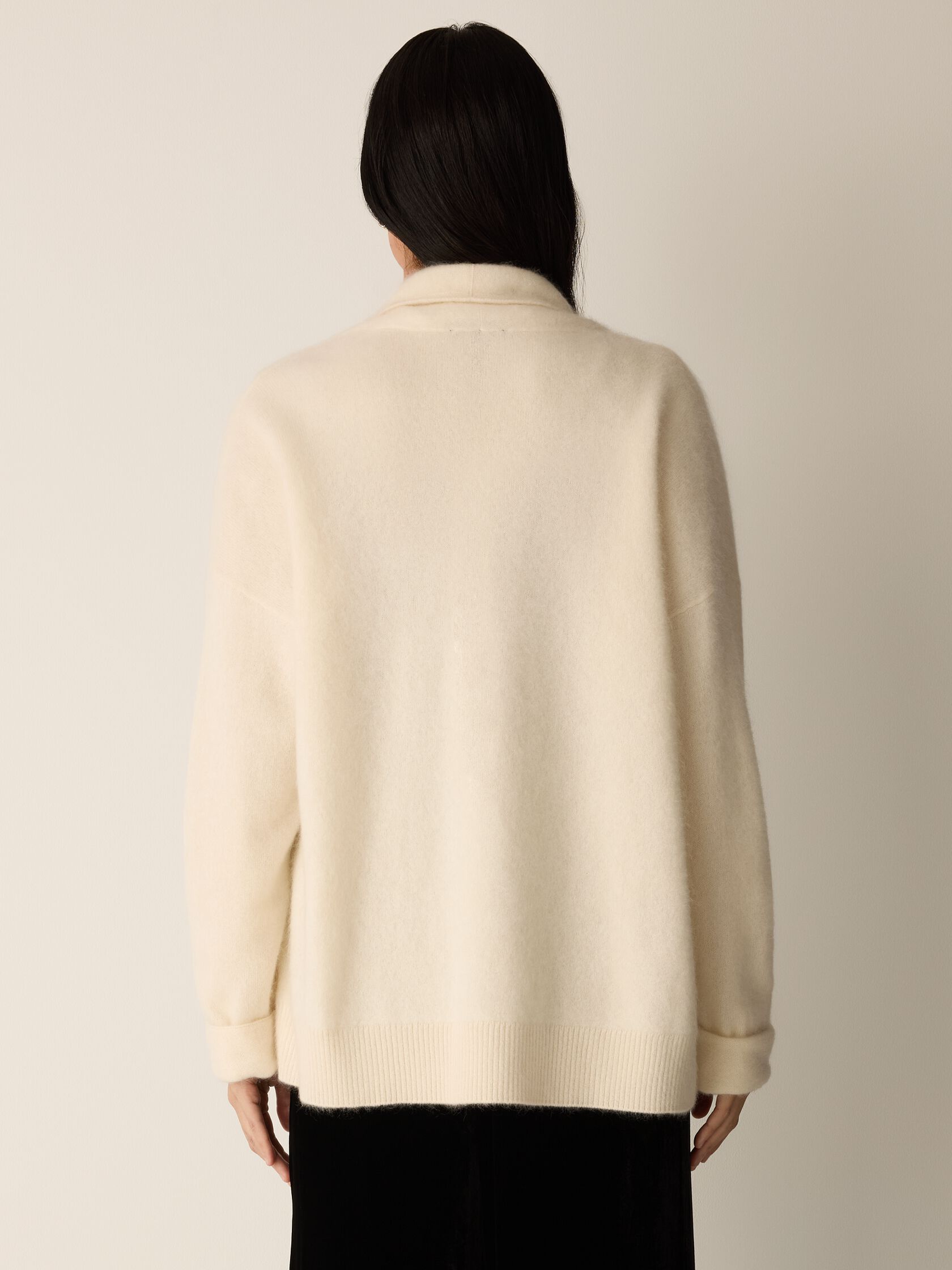 Cashmere Fluff High Collar Cardigan