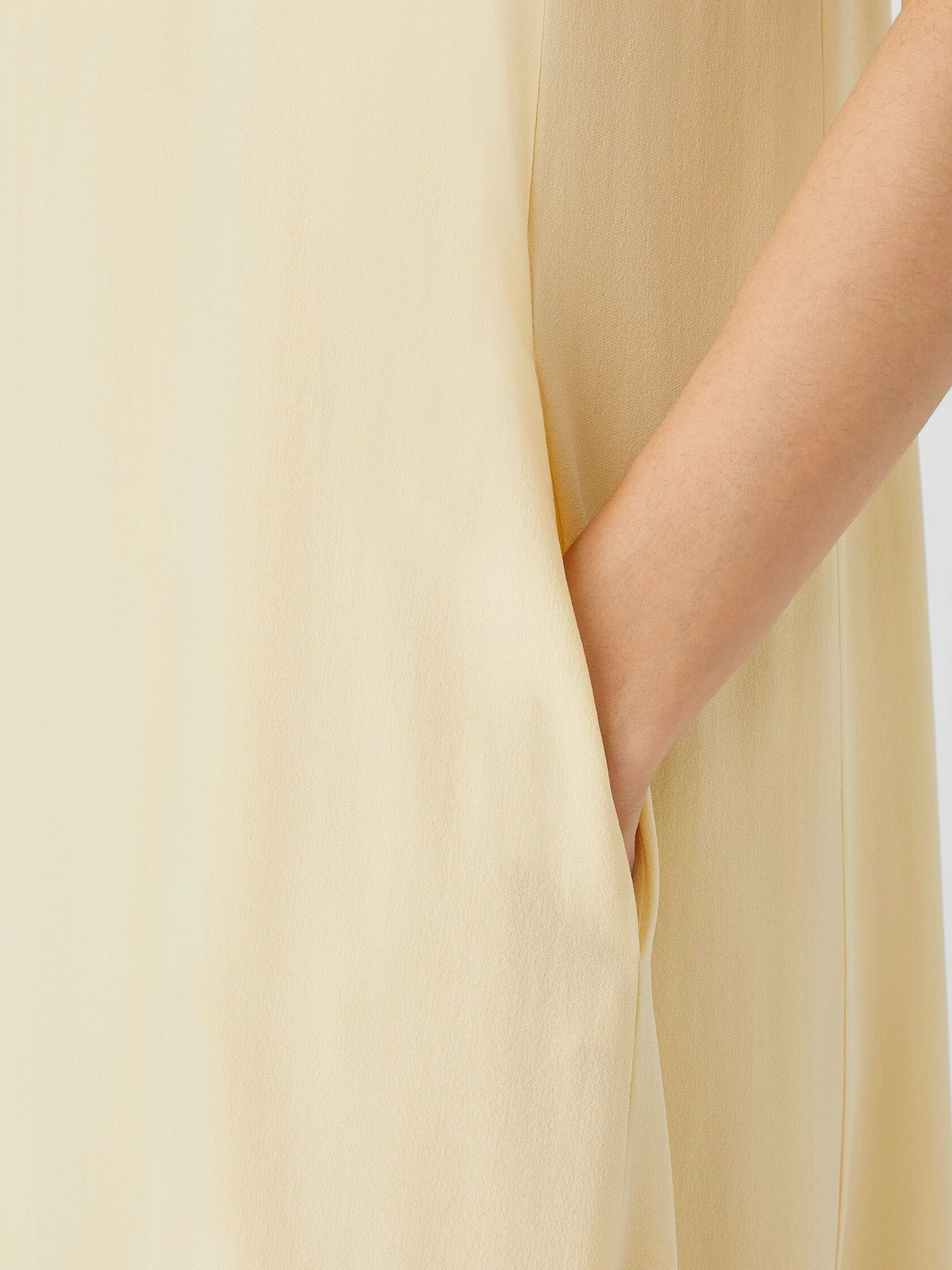 Silk Georgette Crepe Square Neck Dress