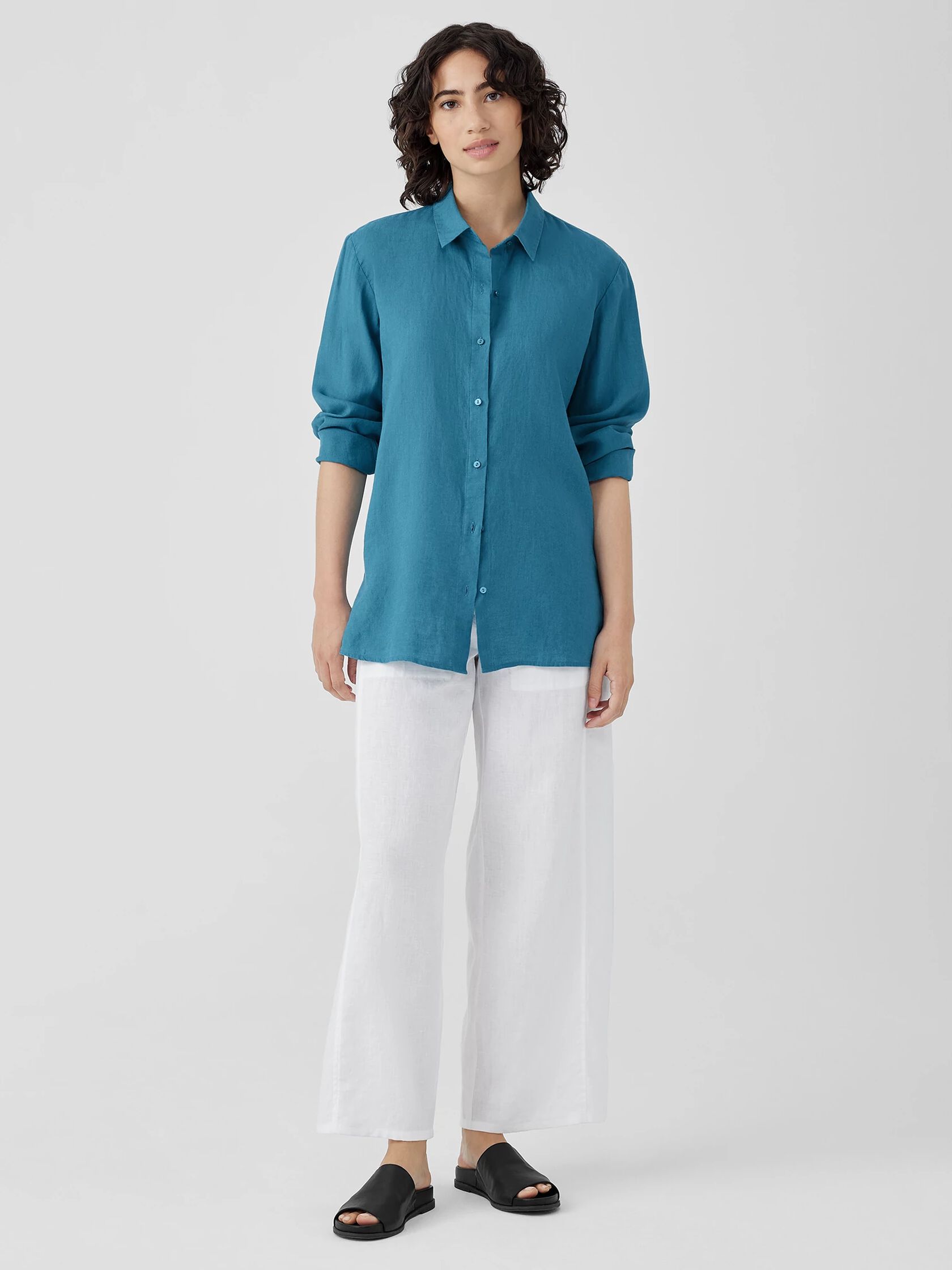 Organic Handkerchief Linen Classic Collar Shirt