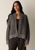 Brushed Alpaca Wool Blend High Collar Cardigan