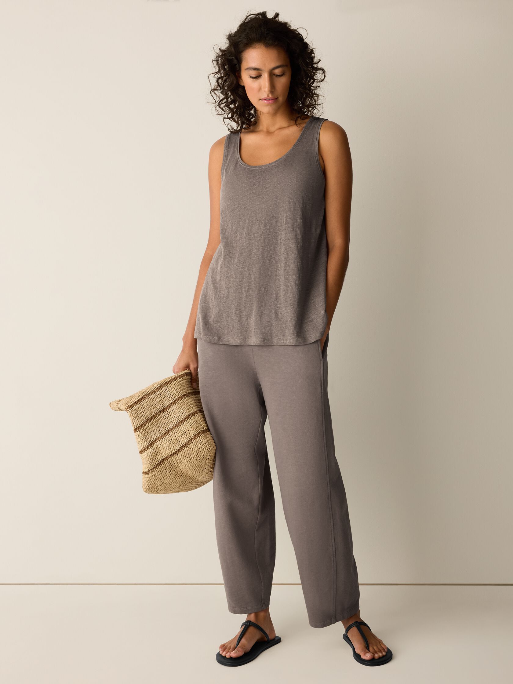 Organic Linen Jersey Scoop Neck Tank