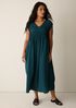 Silk Crepe de Chine V-Neck Dress