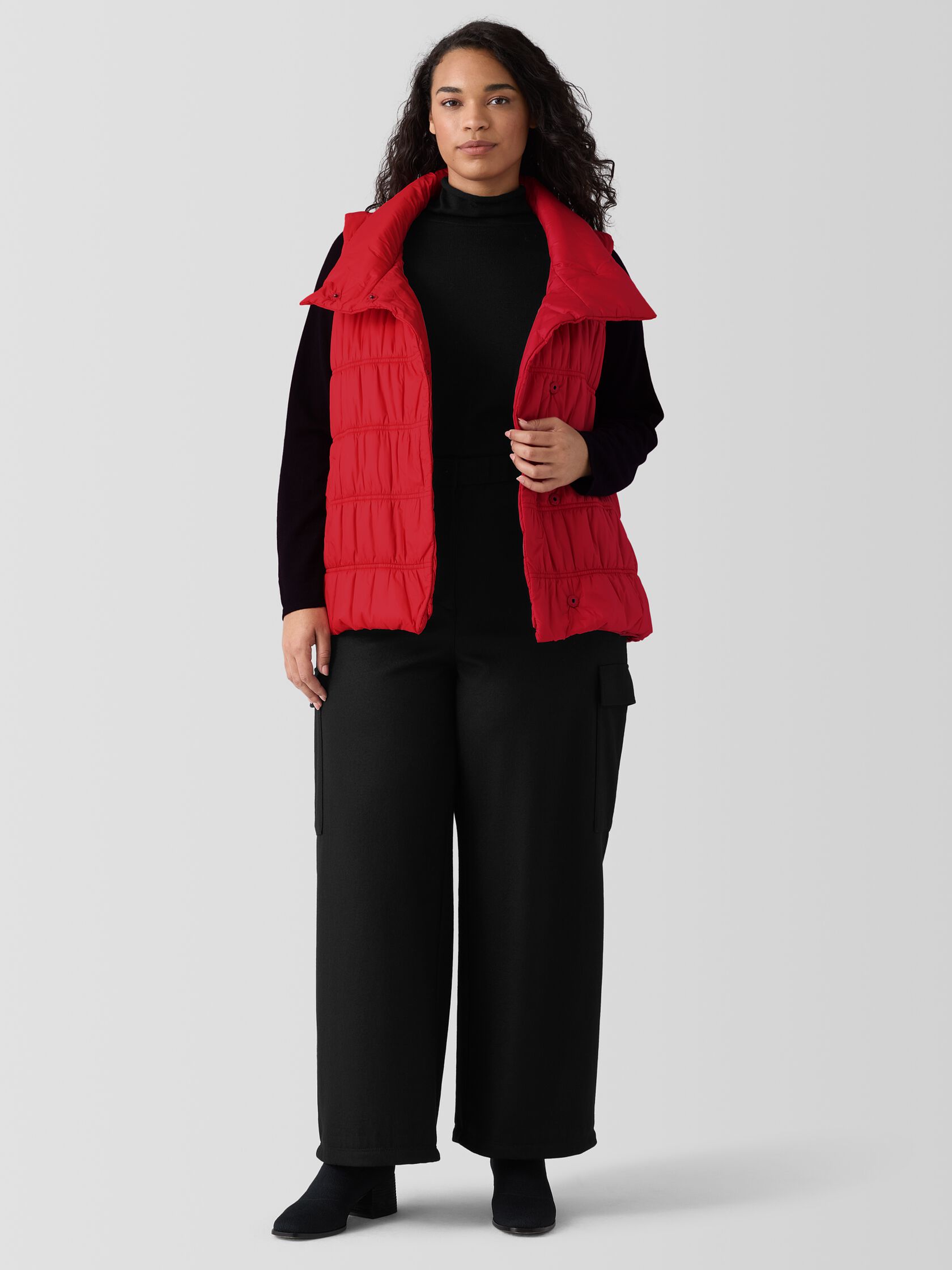 Eggshell Recycled Nylon Stand Collar Vest