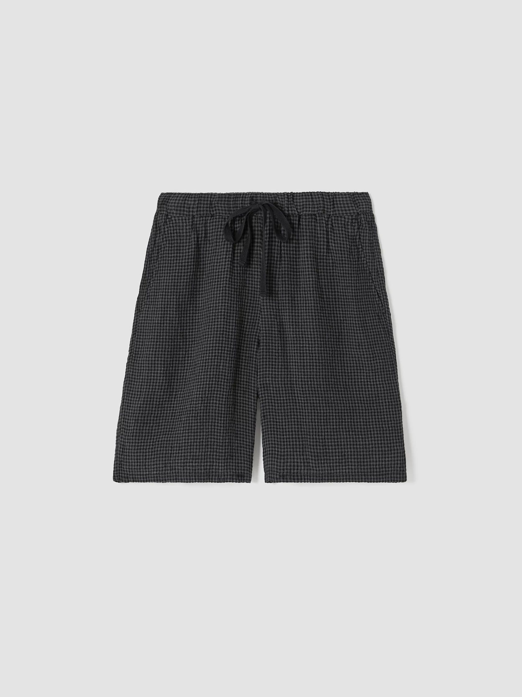 Puckered Organic Linen Shorts