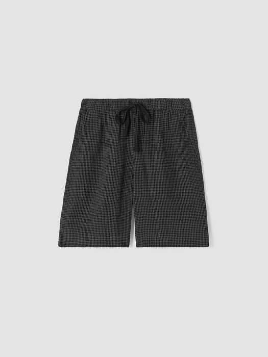 Puckered Organic Linen Shorts