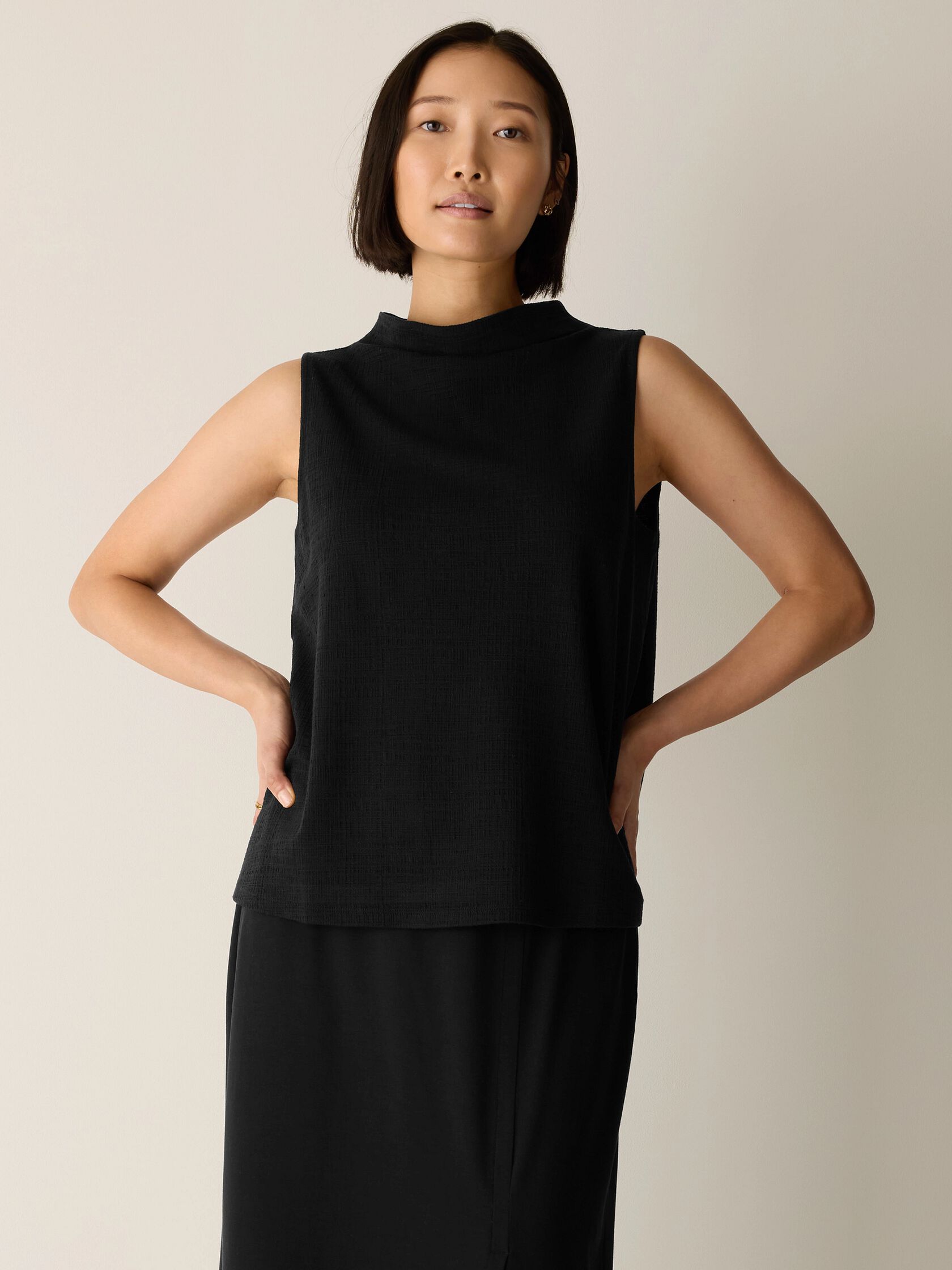 Cross Hatch Stretch Jersey Funnel Neck Tank