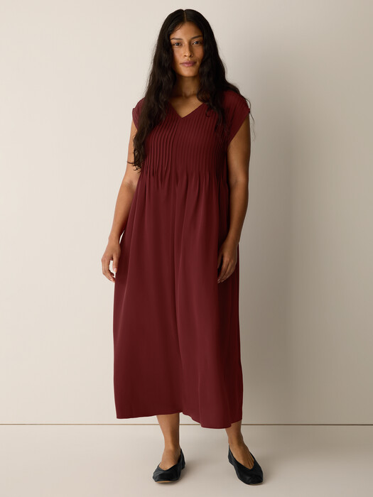 eileen fisher long dresses Fine Jersey Crew Neck Maxi Dress
