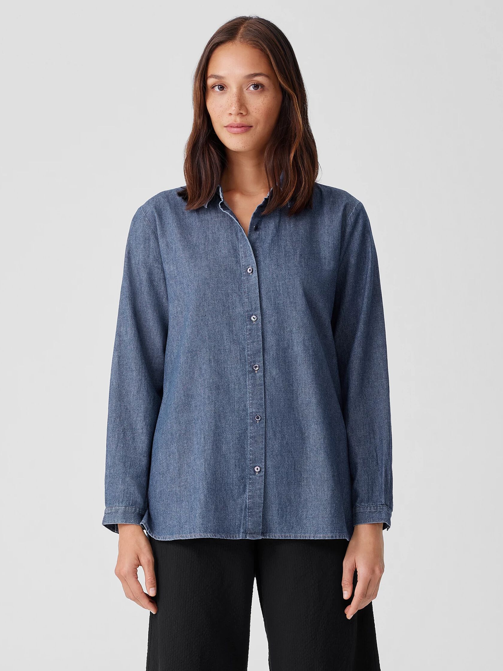 Airy Organic Cotton Twill Classic Collar Shirt