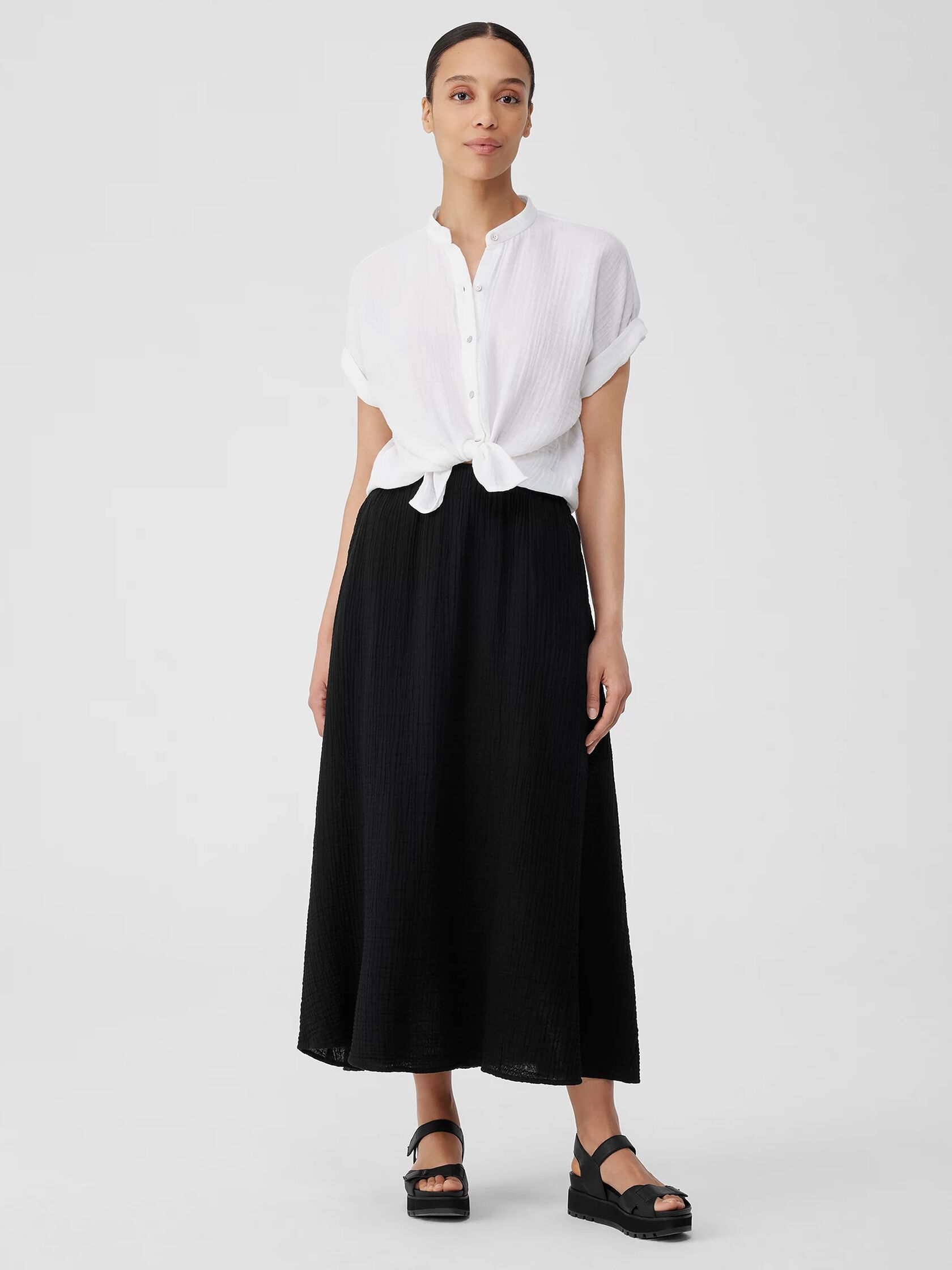 Organic Cotton Gauze Pocket Skirt