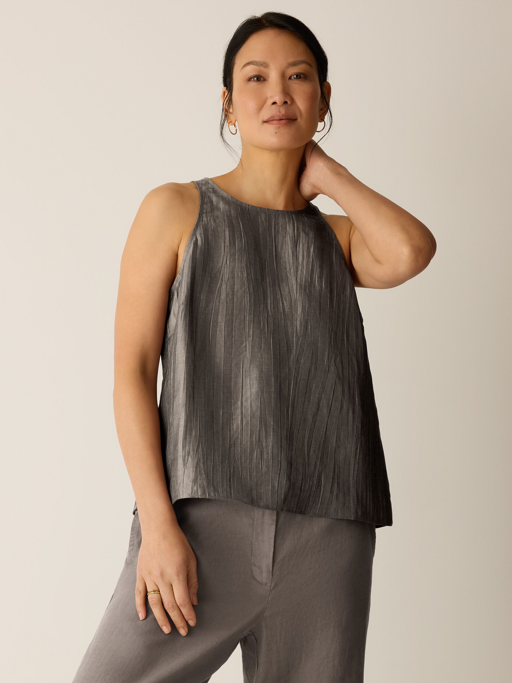 Linen Sheen Halter Neck Top
