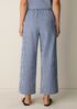 Organic Cotton Pucker Check Wide-Leg Pant