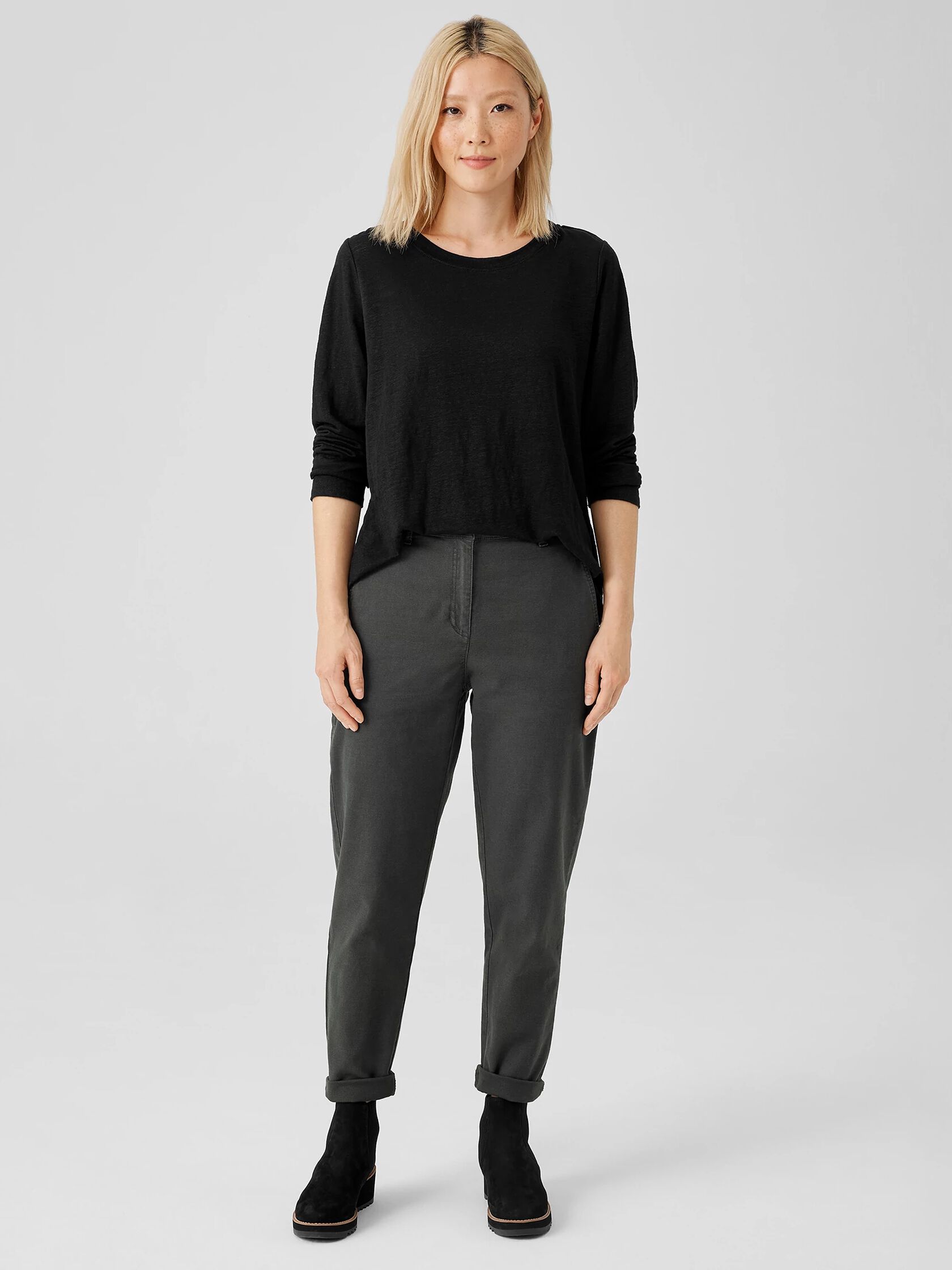 Cotton Hemp Stretch Tapered Pant
