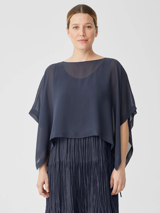 Sheer Silk Georgette Poncho