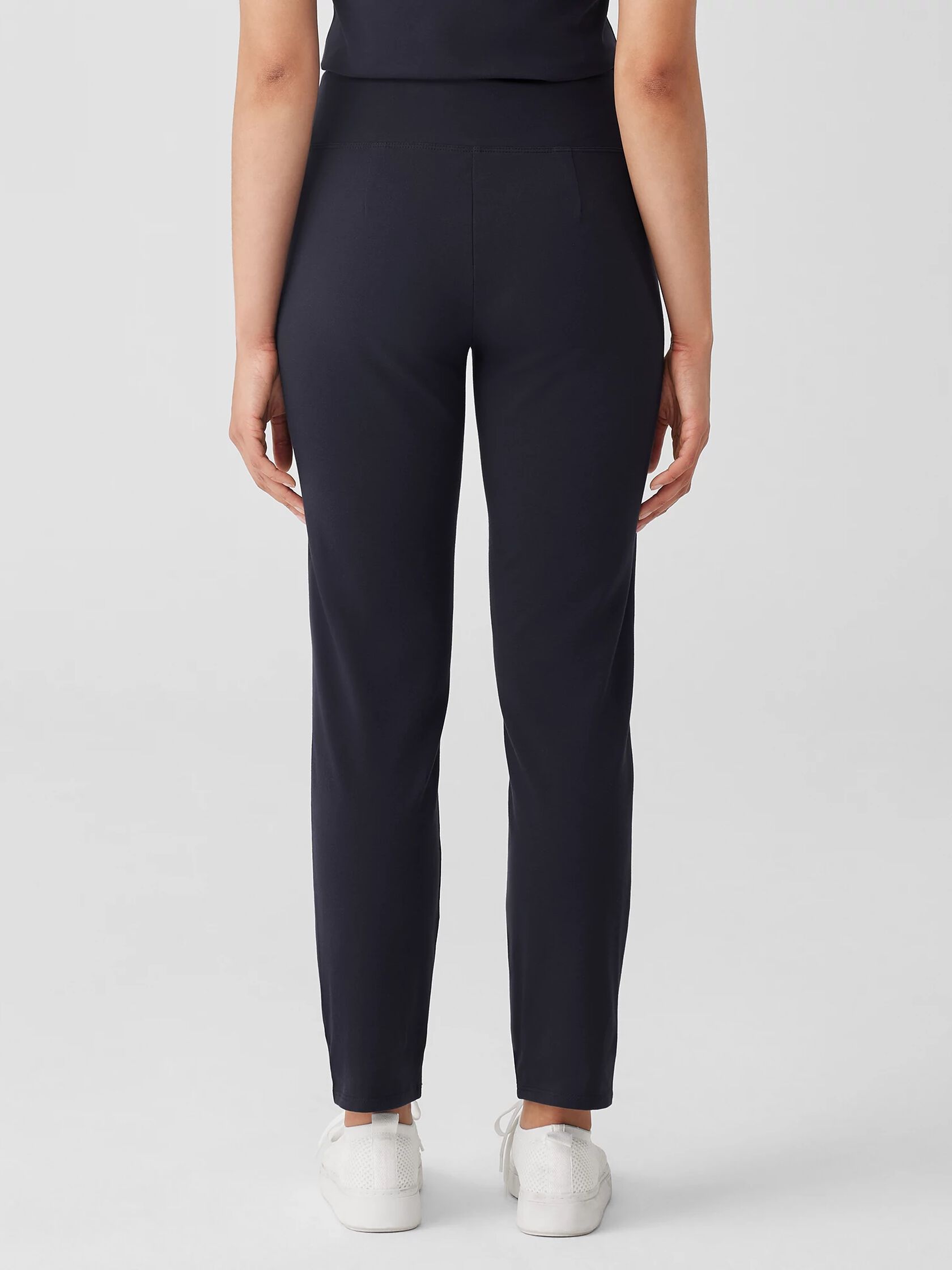 Pima Cotton Stretch Jersey High-Waisted Pant