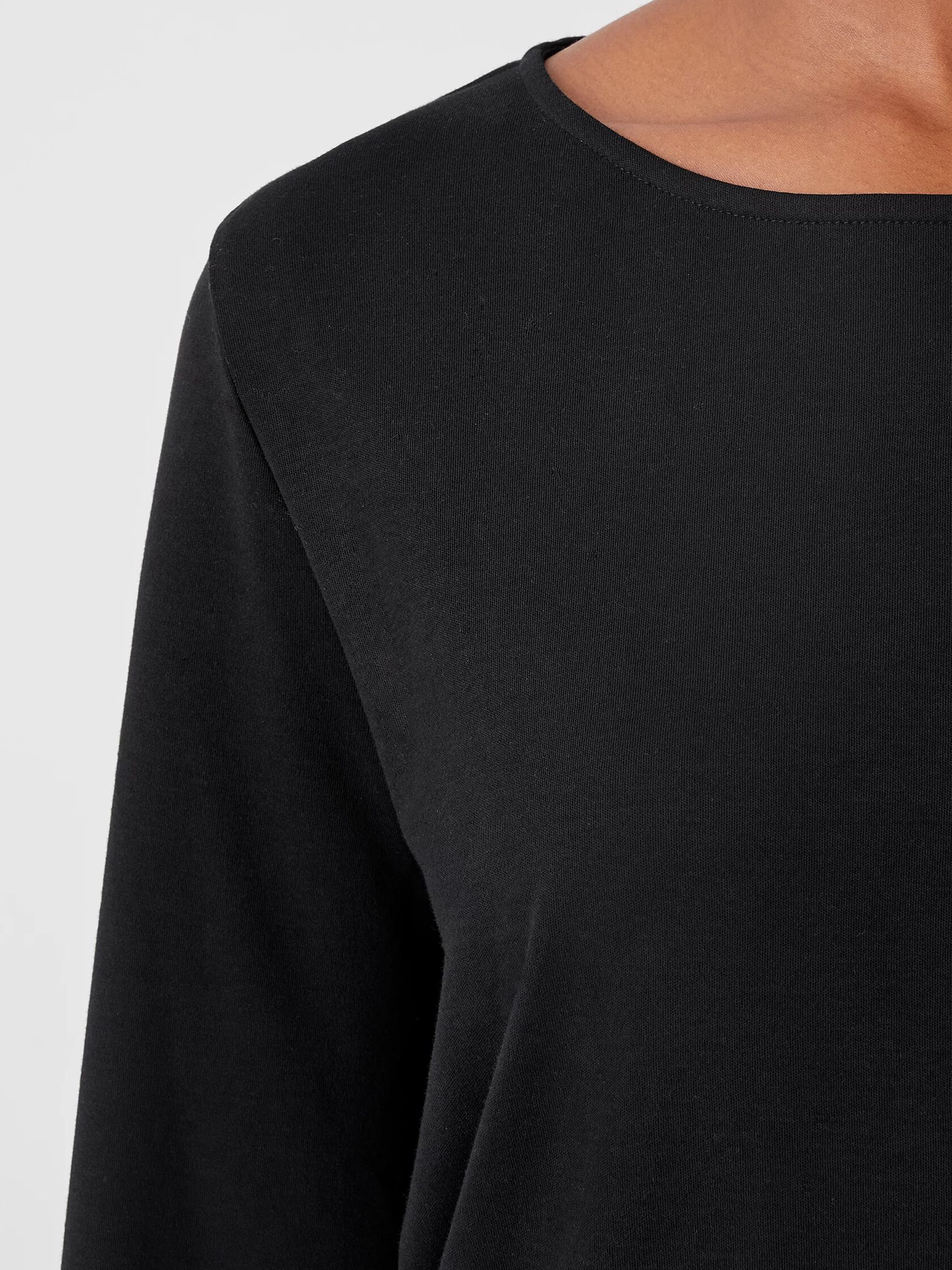 Cozy Organic Cotton Interlock Jewel Neck Top