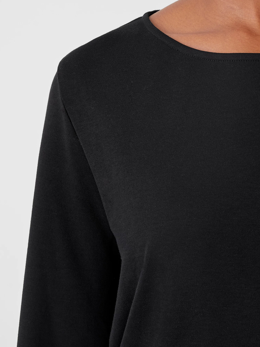 Cozy Organic Cotton Interlock Jewel Neck Top