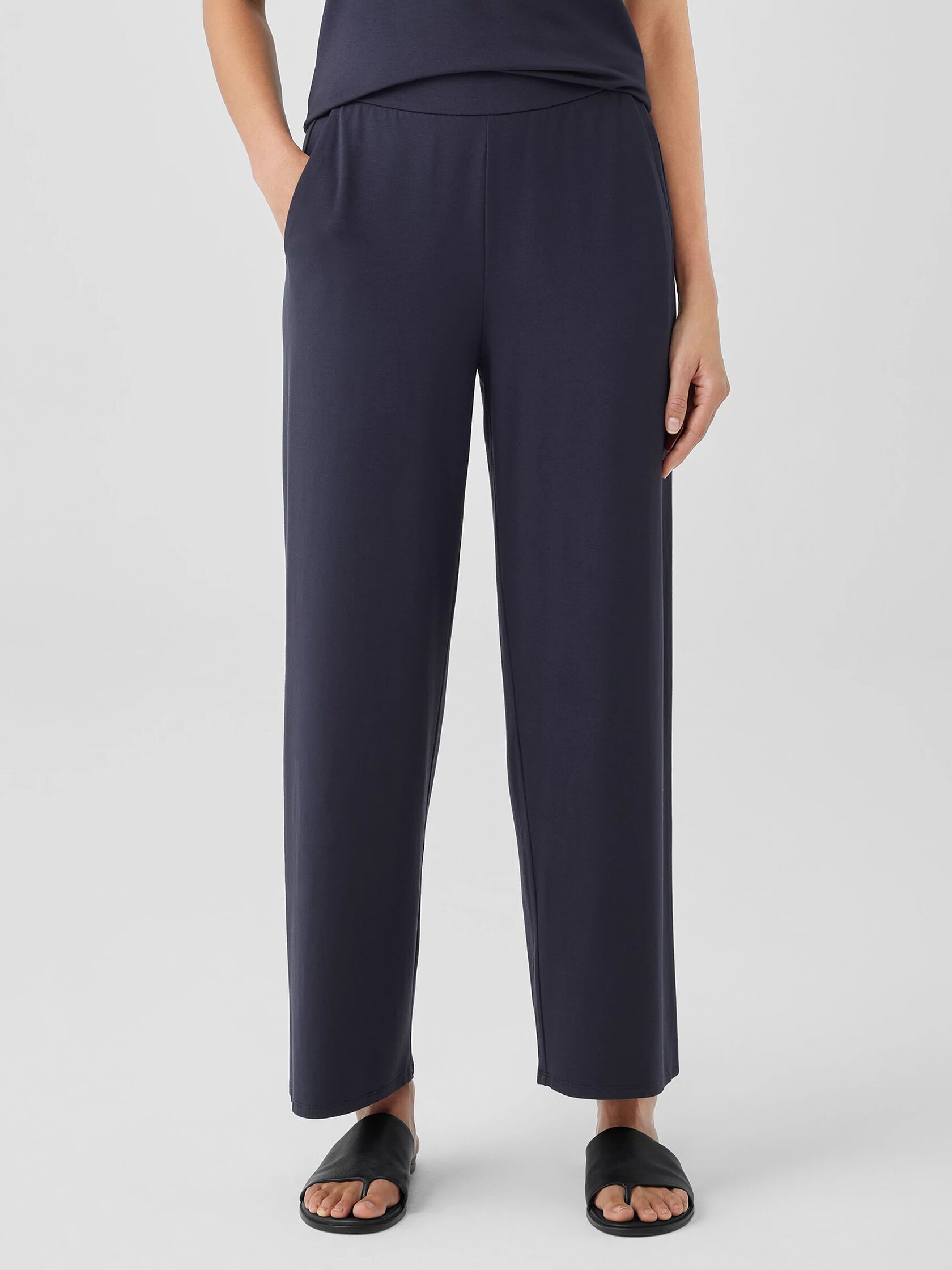 Stretch Jersey Knit Straight Pant