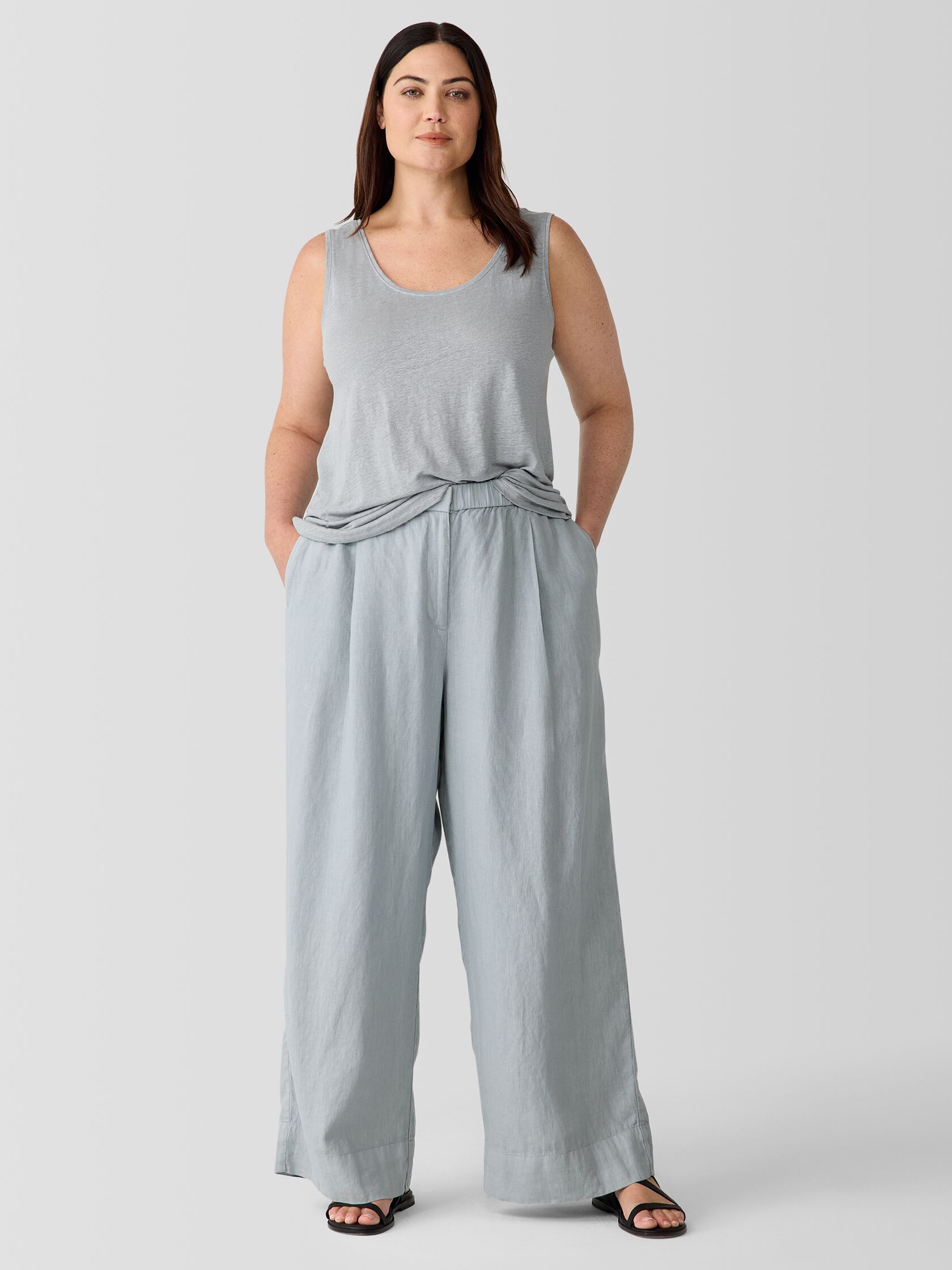 Garment Dyed Organic Linen Trouser Pant