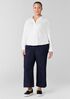 Cotton Stretch Denim Wide-Leg Jean