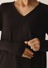 Fine Stretch Jersey Knit V-Neck Long Top