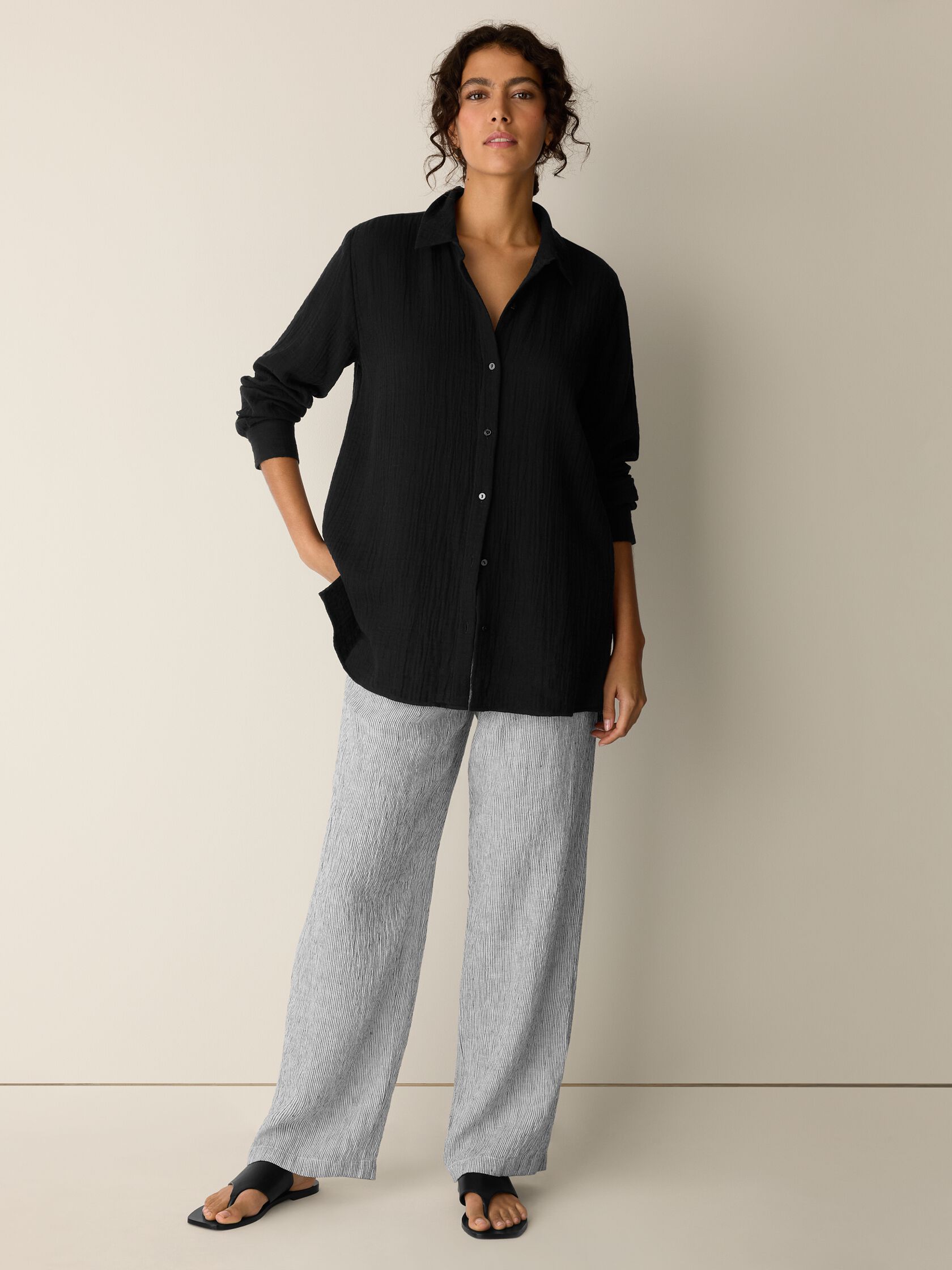 Organic Cotton Lofty Gauze Classic Collar Shirt