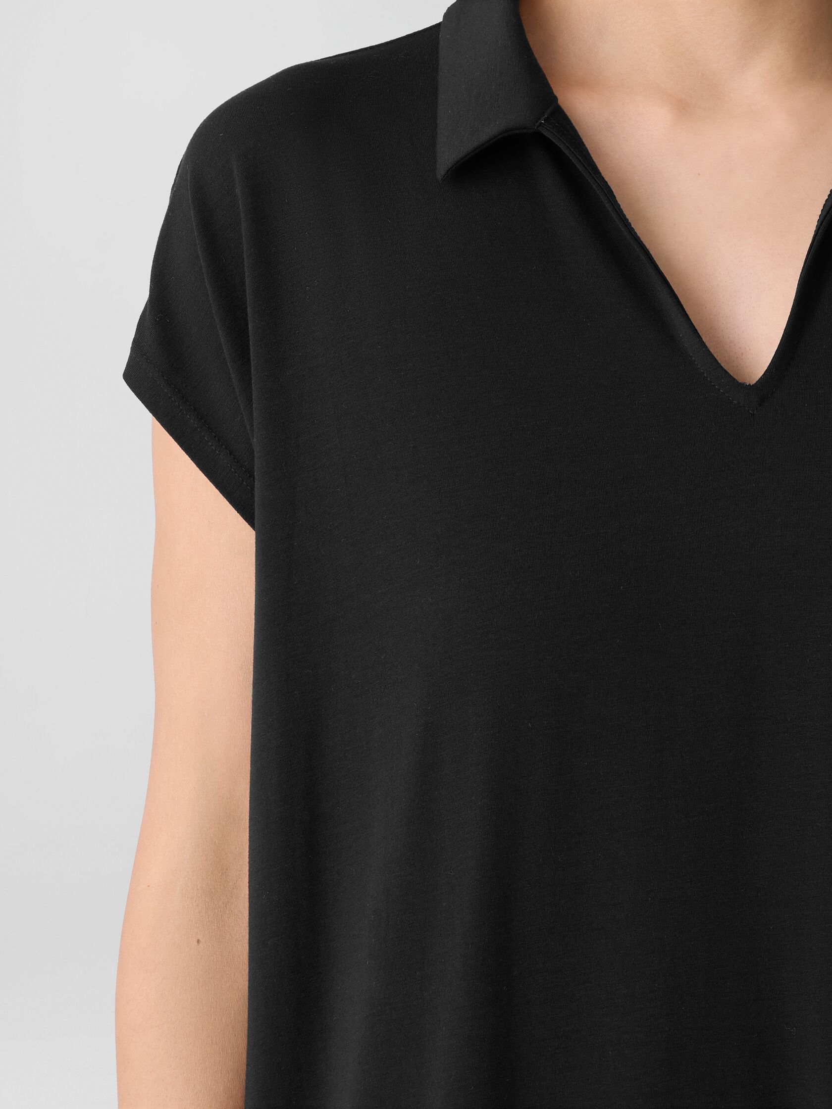 Fine Jersey Split Neck Dress