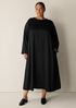 Heavyweight Silk Charmeuse Round Neck Dress