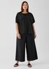 Garment-Dyed Silk Jewel Neck Top