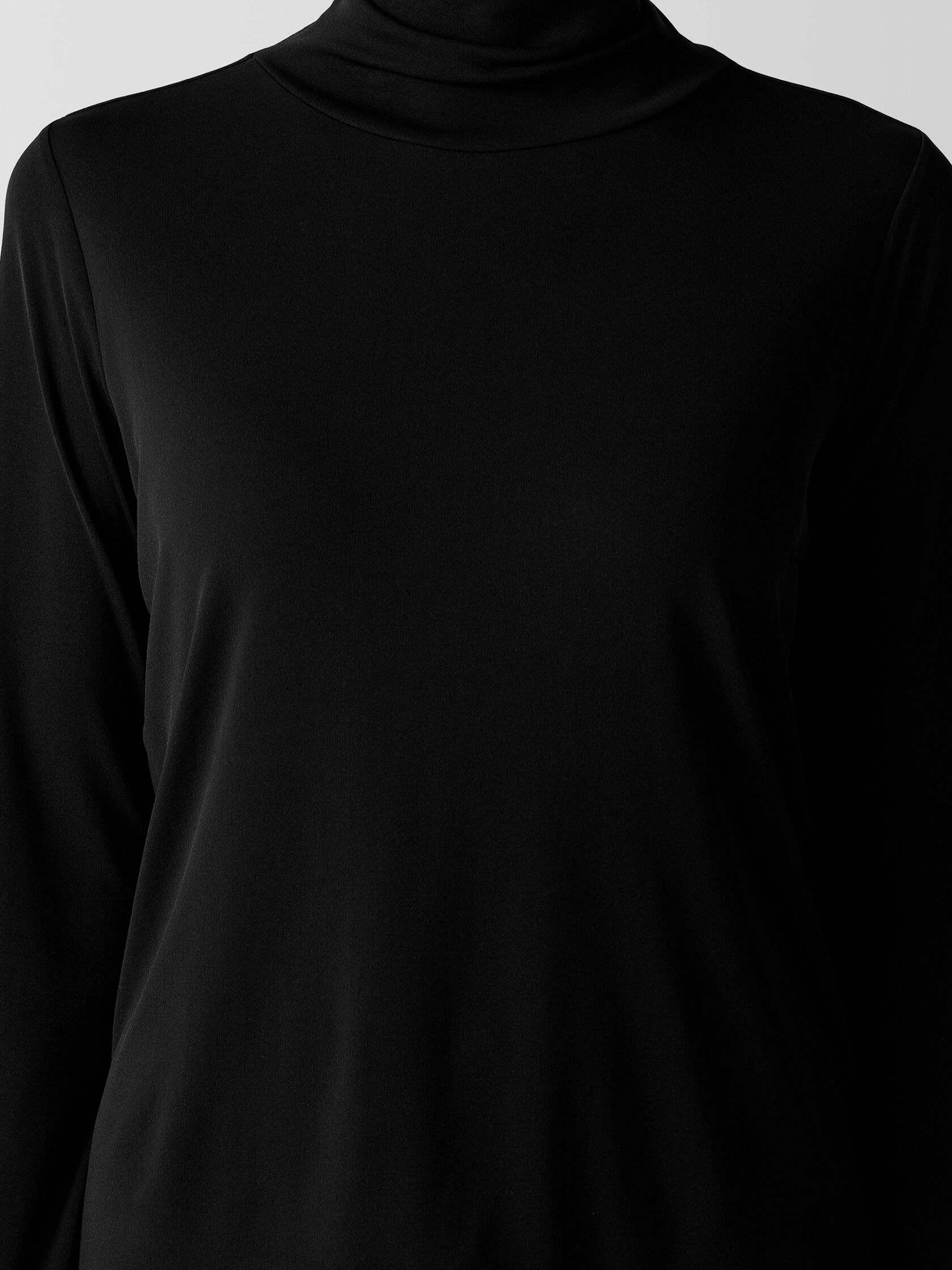 Stretch Silk Jersey Turtleneck Top