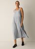 Striped Organic Cotton Gauze Tiered Dress