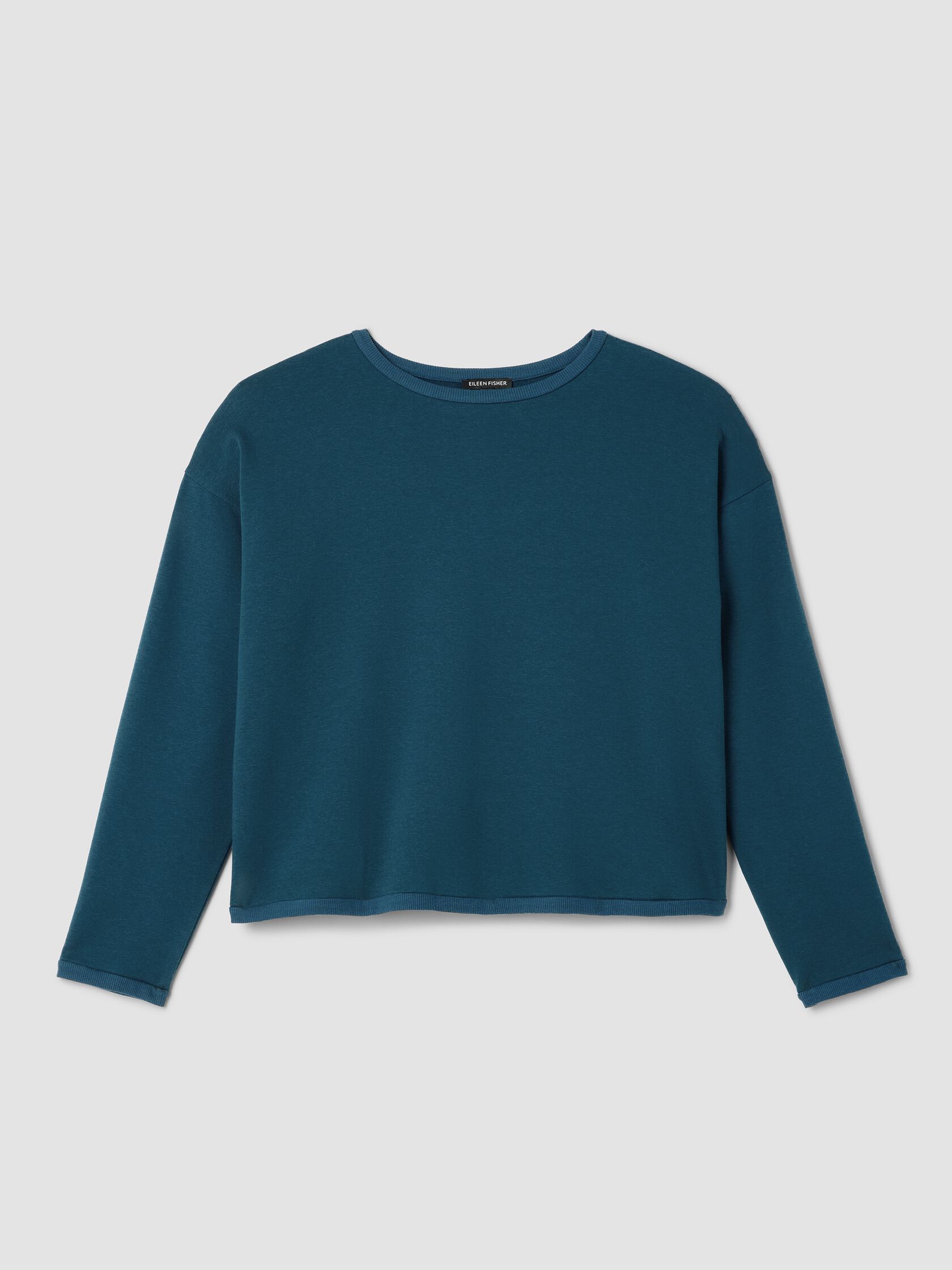 Cozy Brushed Terry Hug Round Neck Box-Top