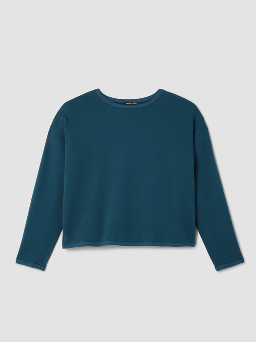 Cozy Brushed Terry Hug Round Neck Box-Top
