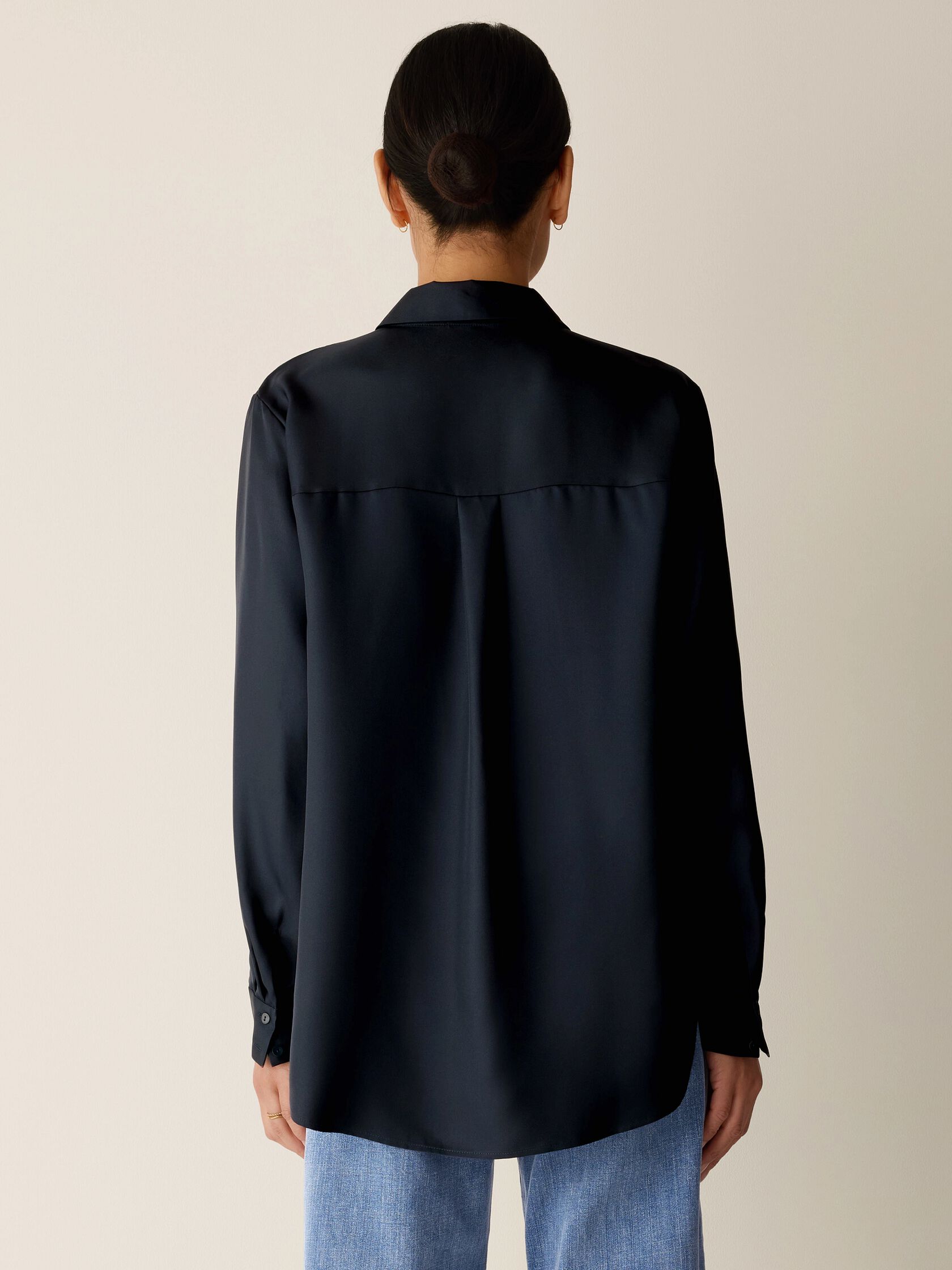 Silk Twill Classic Collar Shirt