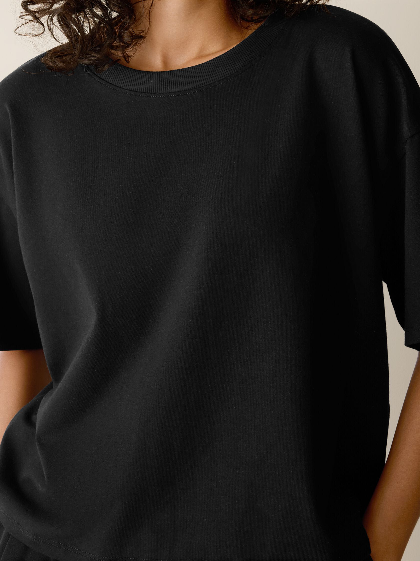 Pima Cotton Stretch Jersey Crew Neck Tee